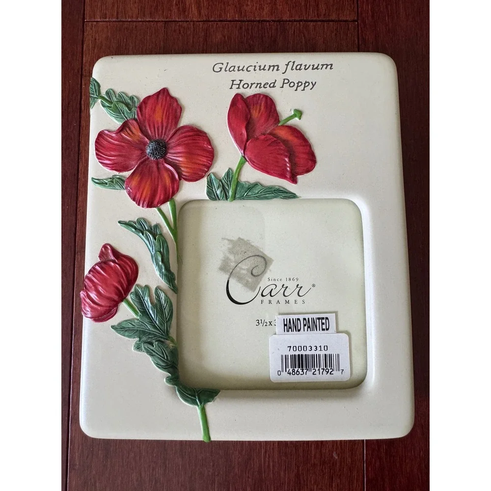 Carr Frames Horned Poppy Hand Painted Floral Picture Frame 3.5x3.5 70003310